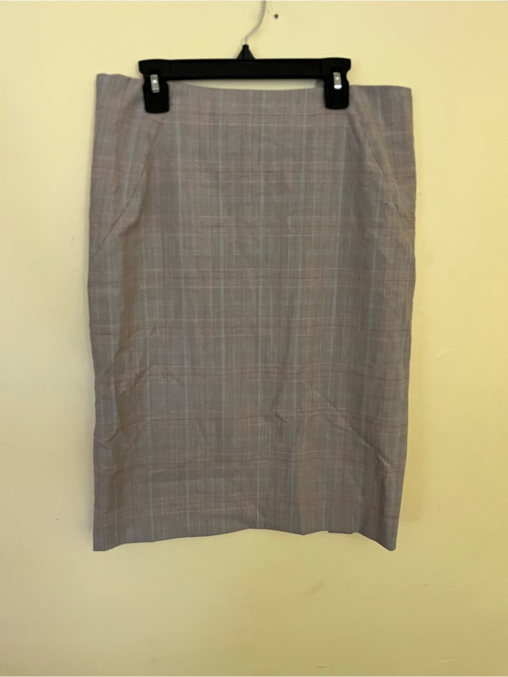 Express Design Studio Light Gray/Brown/Blue Plaid Pencil Skirt - Women's Size 8